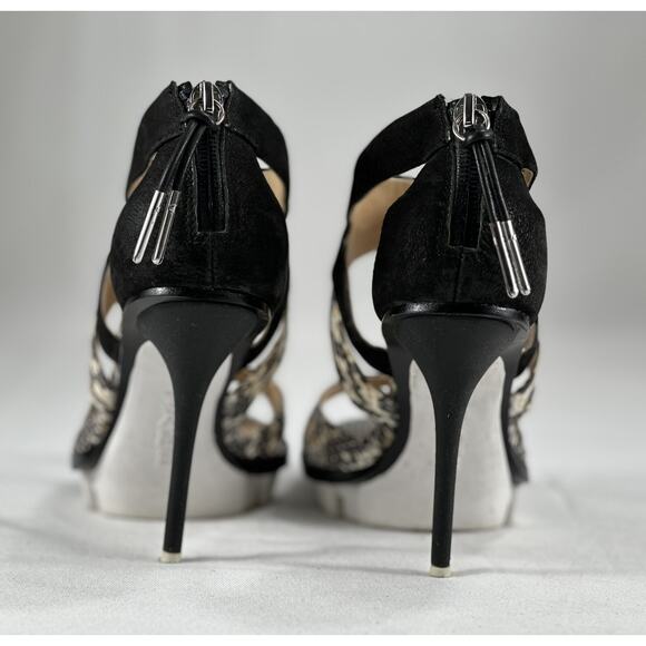 L.A.M.B Open Toe Platform Leather High Heel Stiletto Sz6M Stunning Gorgeous - Picture 4 of 12